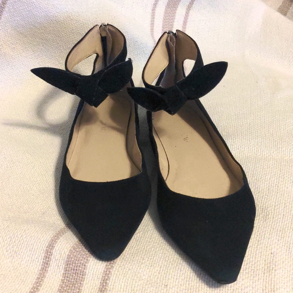 Black suede Ivanka Trump Flats